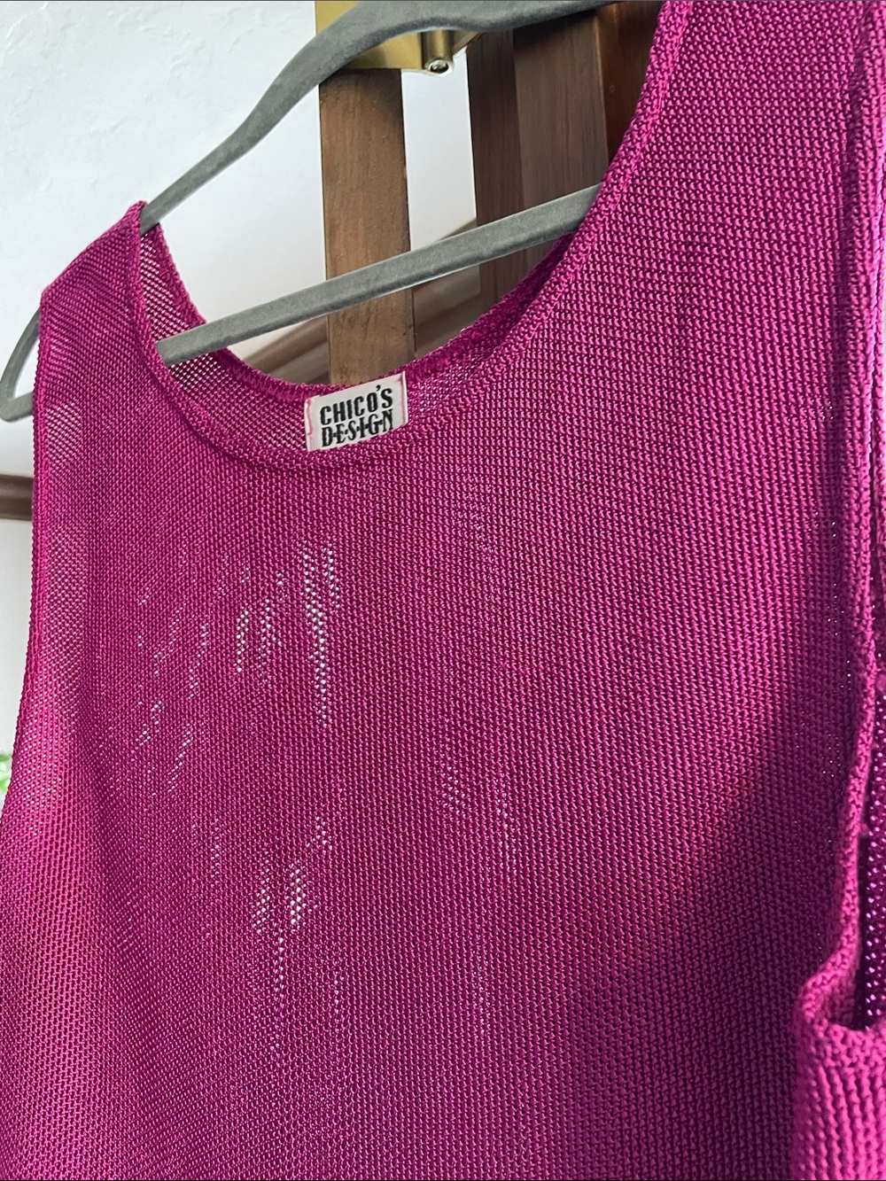 Women’s Knit Tank Top - Raspberry - Picture 4 of 4